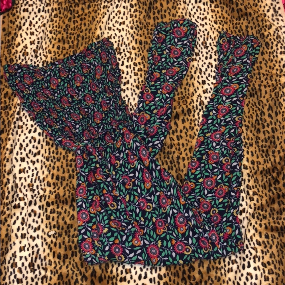 Sans Souci floral jumpsuit jumper strapless XS